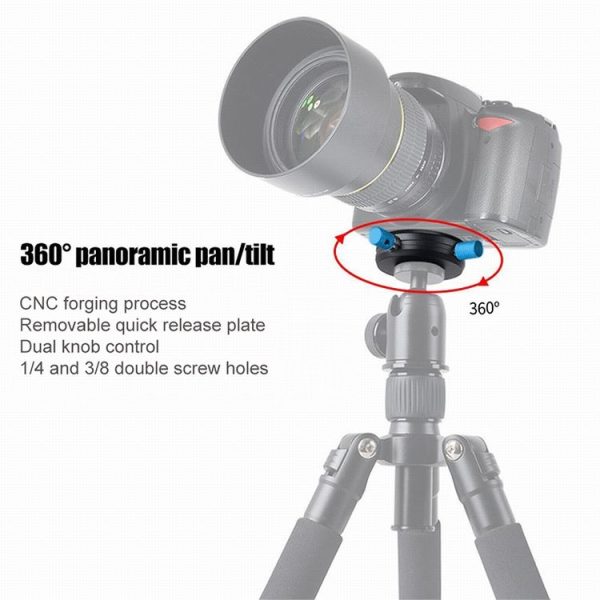 BEXIN QR-02 360 Degree Rotation Quick Release Head Camera Tripod Base Plate (Black) - Image 6