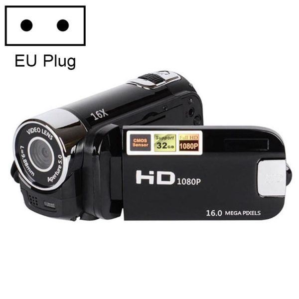 16X Digital Zoom HD 16 Million Pixel Home Travel DV Camera, EU Plug (Black)