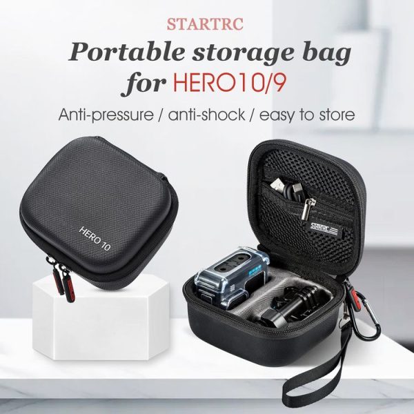 STARTRC Diamond Texture PU Leather Storage Bag for GoPro HERO10 Black (Black) - Image 2