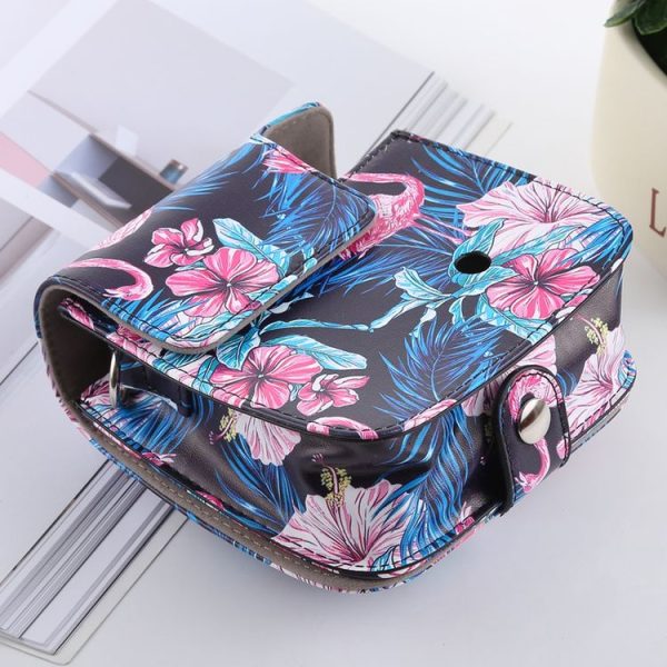 Flamingo Pattern Full Body Camera PU Leather Case Bag with Strap for FUJIFILM instax mini 9 / mini 8+ / mini 8 - Image 5
