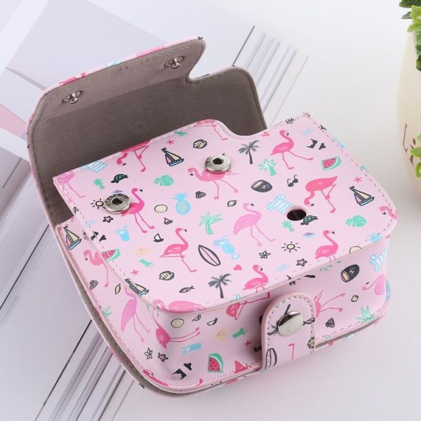 Watermelon Flamingo Pattern Full Body Camera PU Leather Case Bag with Strap for FUJIFILM instax mini 9 / mini 8+ / mini 8 - Image 4