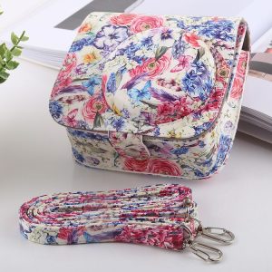 Rose Pattern Full Body Camera PU Leather Case Bag with Strap for FUJIFILM instax mini 9 / mini 8+ / mini 8