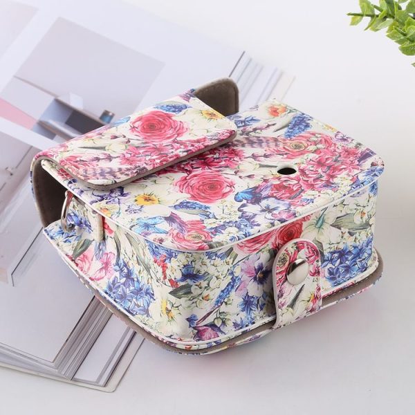Rose Pattern Full Body Camera PU Leather Case Bag with Strap for FUJIFILM instax mini 9 / mini 8+ / mini 8 - Image 5