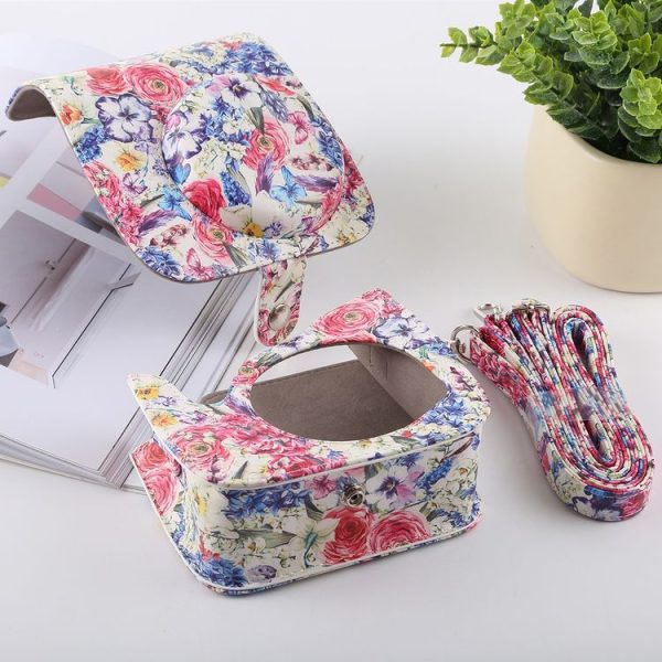 Rose Pattern Full Body Camera PU Leather Case Bag with Strap for FUJIFILM instax mini 9 / mini 8+ / mini 8 - Image 6