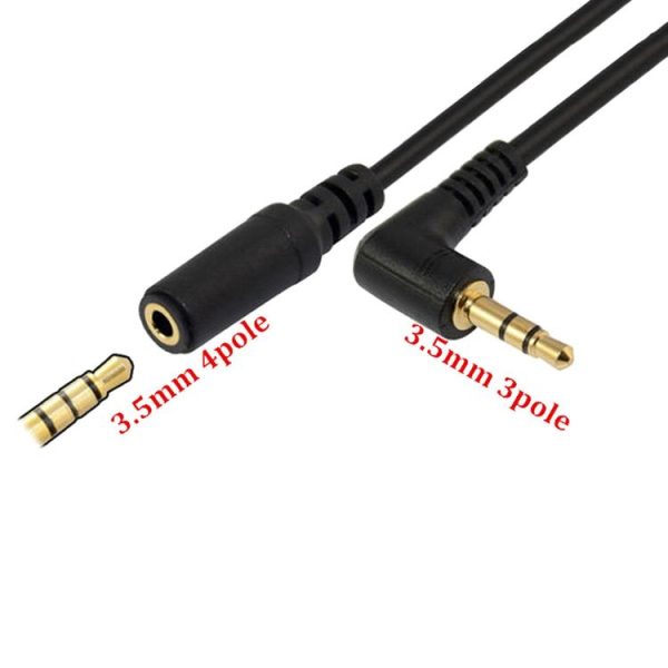5 PCS 13cm Elbow 3.5mm Audio Male to Female PC Camera Microphone Adapter Cable (Black) - Image 4