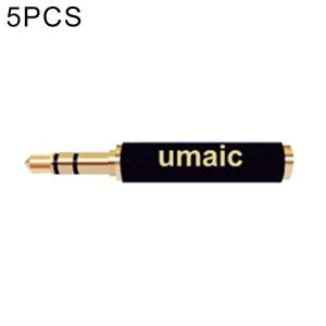 5 PCS 3.5mm Audio 4 Pole Female to 3 Pole Male Microphone Adapter (Black)