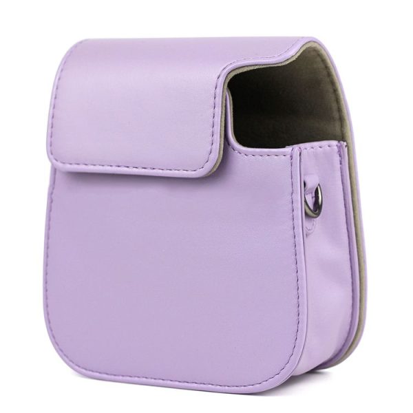 Leather Case Full Body Camera Bag with Shoulder Strap for FUJIFILM Instax mini 11 (Purple) - Image 3