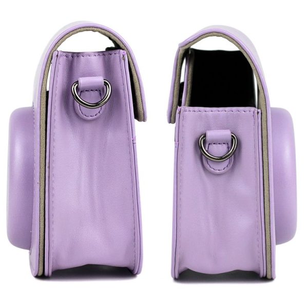 Leather Case Full Body Camera Bag with Shoulder Strap for FUJIFILM Instax mini 11 (Purple) - Image 4