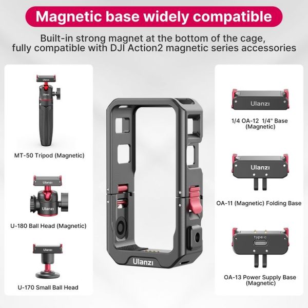 Ulanzi Dual Modes Switch Magnetic Aluminum Alloy Cage Frame for DJI Action 2 - Image 4