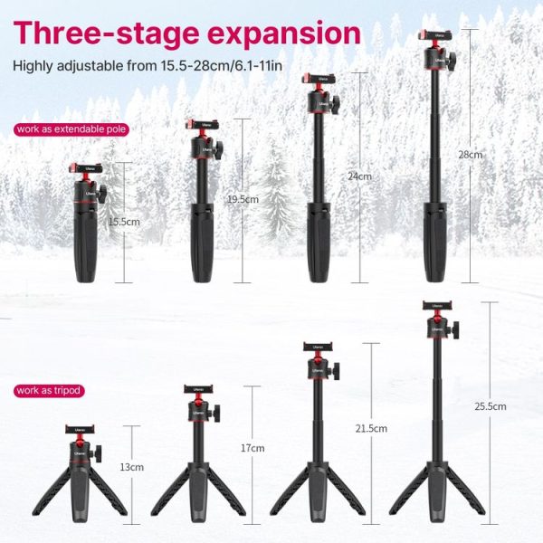 Ulanzi MT-50 Magnetic Quick Release 3-Section Expansion Tripod for DJI Action 2 - Image 3
