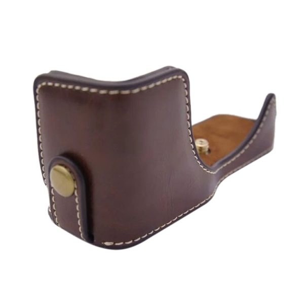 1 / 4 inch Thread PU Leather Camera Half Case Base for Canon EOS M100 (Brown) - Image 5