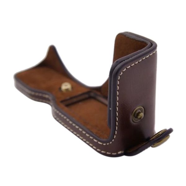 1 / 4 inch Thread PU Leather Camera Half Case Base for Canon EOS M100 (Brown) - Image 6