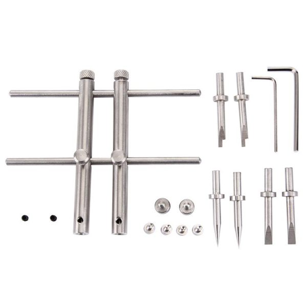 LRT-03 Professional DSLR Camera Lens Stainless Steel Spanner Wrench Open Repair Tool Kit with 3 Pairs of Spare Head - Image 7