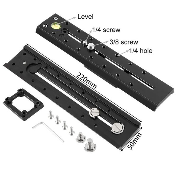 BEXIN VR-220L 220mm Length Aluminum Alloy Extended Quick Release Plate for Manfrotto / Sachtler (Black) - Image 2