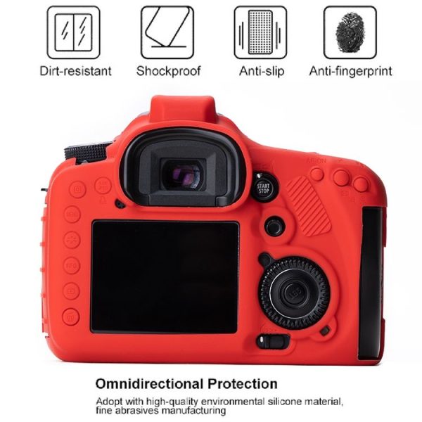 Soft Silicone Protective Case for Canon EOS 7D (Red) - Image 3
