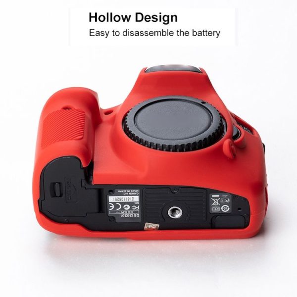 Soft Silicone Protective Case for Canon EOS 7D (Red) - Image 5
