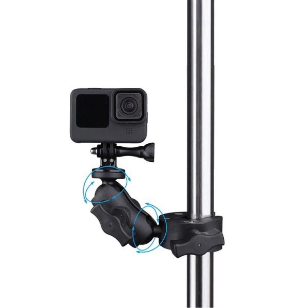 360 Rotation Adjustable Action Camera Clamp Plier Base Holder (Black) - Image 4