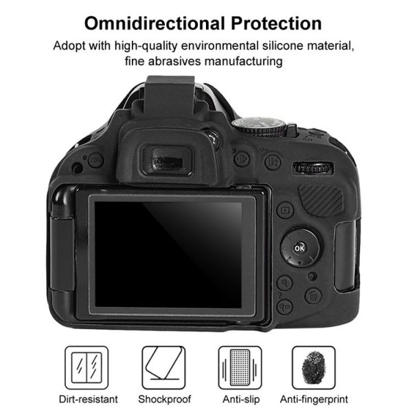 Soft Silicone Protective Case for Nikon D5200 (Black) - Image 3