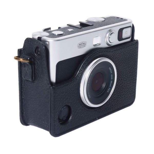 FUJIFILM instax mini Evo Full Body Camera Genuine Leather Case Bag with Strap (Black) - Image 6