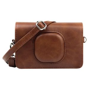 Kodak Mini Shot2 C210 instax Full Body Camera PU Leather Case Bag with Strap (Brown)