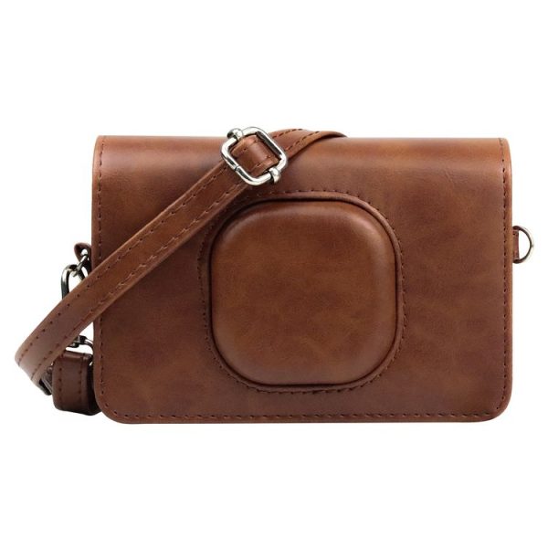 Kodak Mini Shot2 C210 instax Full Body Camera PU Leather Case Bag with Strap (Brown)