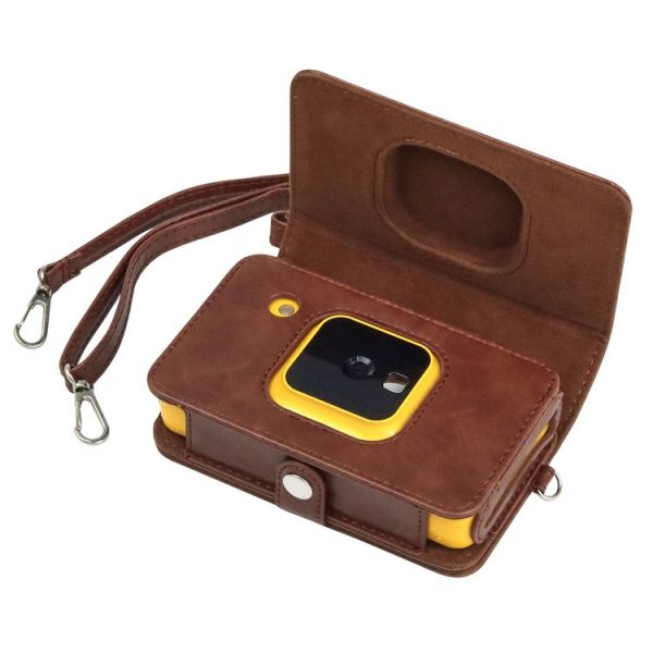 Kodak Mini Shot2 C210 instax Full Body Camera PU Leather Case Bag with Strap (Brown) - Image 4