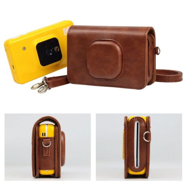 Kodak Mini Shot2 C210 instax Full Body Camera PU Leather Case Bag with Strap (Brown) - Image 6