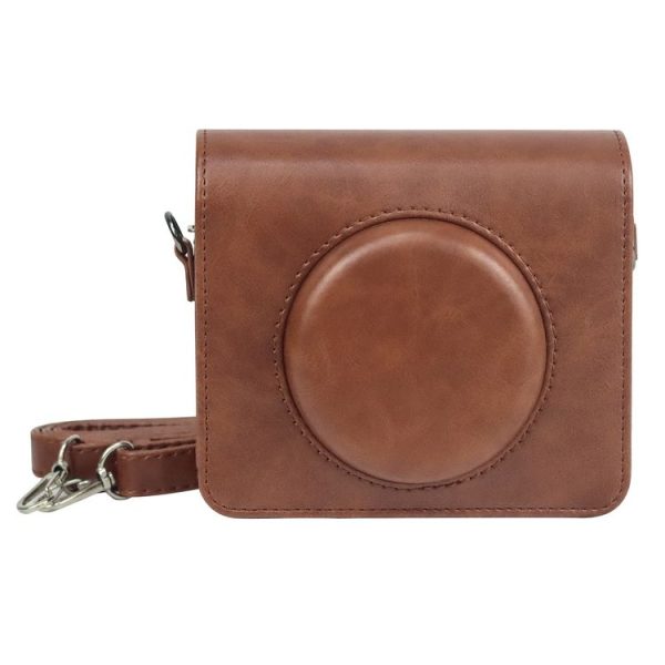 Kodak Mini Shot 3 Square Retro / C300R instax Full Body Camera PU Leather Case Bag with Strap (Brown)