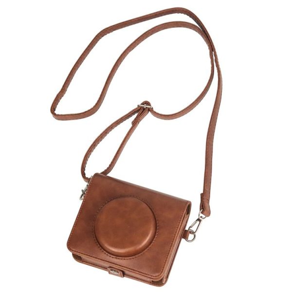 Kodak Mini Shot 3 Square Retro / C300R instax Full Body Camera PU Leather Case Bag with Strap (Brown) - Image 4