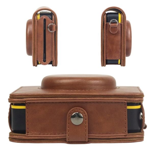 Kodak Mini Shot 3 Square Retro / C300R instax Full Body Camera PU Leather Case Bag with Strap (Brown) - Image 5