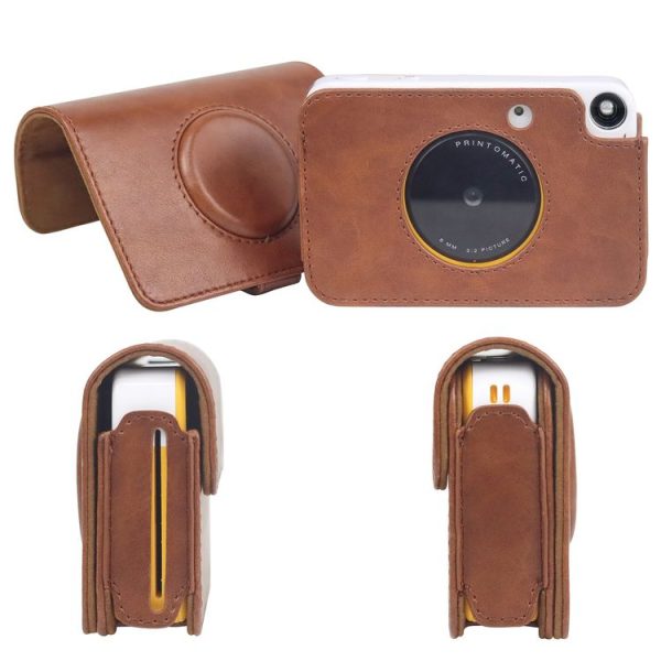 Kodak PRINTOMATIC Full Body Camera PU Leather Case Bag with Strap (Brown) - Image 6