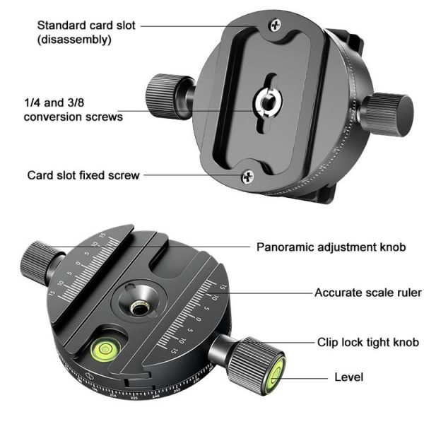 BEXIN QJ-08 Panoramic Rotary Quick Release Clamp Base Tripod Mount - Image 3