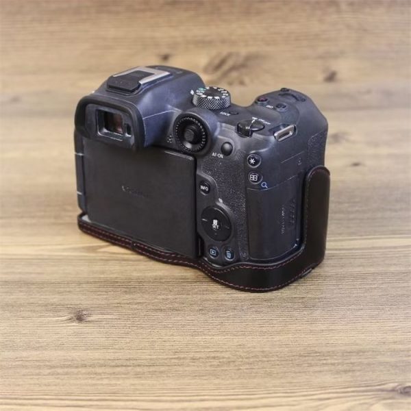 Canon EOS R7 1 / 4 inch Thread PU Leather Camera Half Case Base (Black) - Image 6