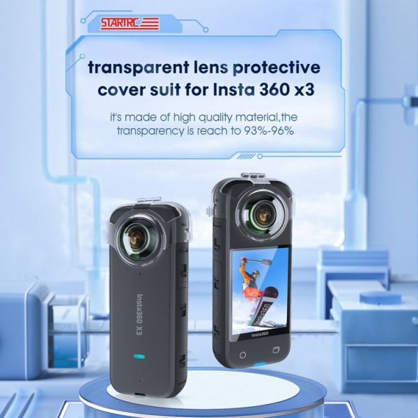 Insta360 X3 STARTRC No Disassembly Transparent Lens Protection Cover (Transparent) - Image 3