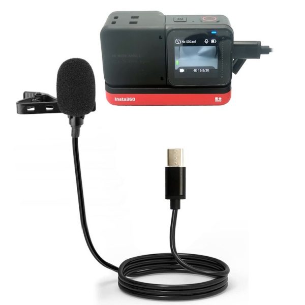 Insta360 ONE R Lavalier Clip Type-C Recording Microphone (Black)