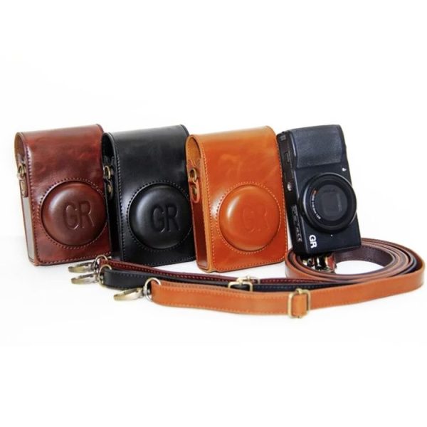 Full Body Camera PU Leather Case Bag with Strap for Ricoh GR / GRII / GRIII, Casio ZR1200 / ZR1500 / ZR2000 / ZR3500, ZR3600 / ZR3700 / ZR5500 (Coffee) - Image 5