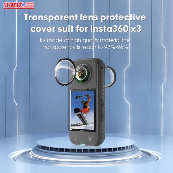 Insta360 X3 STARTRC Lens Guard PC Protective Cover (Black) - Image 3