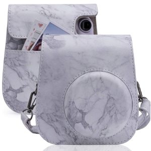 FUJIFILM instax mini 11 / 9 / 8 Marble Full Body Leather Case Camera Bag with Strap