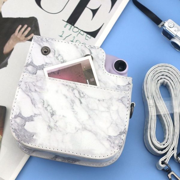 FUJIFILM instax mini 11 / 9 / 8 Marble Full Body Leather Case Camera Bag with Strap - Image 5