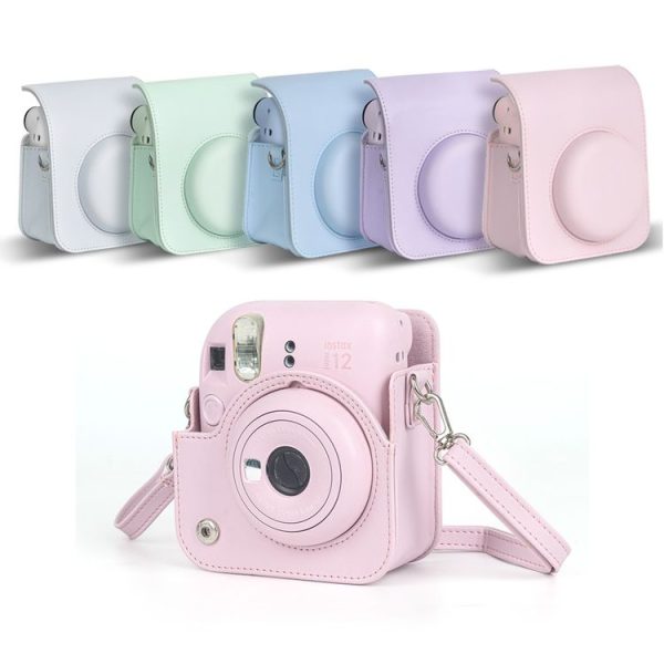 FUJIFILM instax mini 12 Full Body Leather Case Camera Bag with Strap (Green) - Image 6