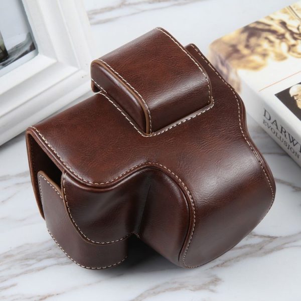 Nikon Z50 / Z30 Camera Full Body Magnetic Leather Camera Case Bag with Strap (Coffee)