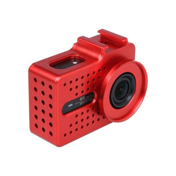 CNC Aluminum Alloy Housing Protective Case with UV Filter & Lens Protective Cap for Xiaomi Xiaoyi Yi II 4K Sport Action Camera (Red) - Image 4