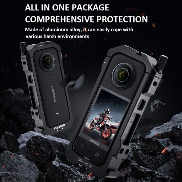 Insta360 X3 YELANGU LW-ONE X3 Metal Cage Extended Frame Case - Image 4