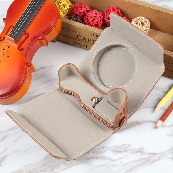Canon PowerShot G7 X Full Body Camera PU Leather Camera Case Bag with Strap (Brown) - Image 4