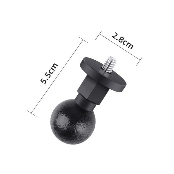 25mm 1 / 4 inch Screw ABS Ball Head Adapter Mount (Black) - Image 2