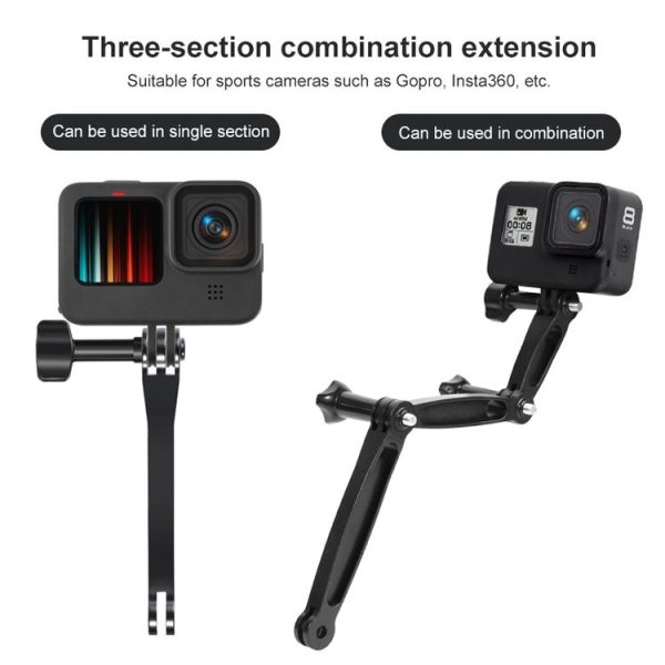 3 in 1 Joint Aluminum Extension Arm Grip Extenter for GoPro, Insta360, DJI and Other Action Cameras - Image 6
