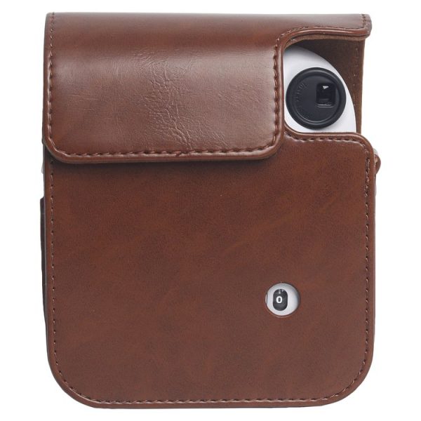 FUJIFILM Instax mini 12 Leather Case Full Body Camera Bag with Shoulder Strap (Brown) - Image 3