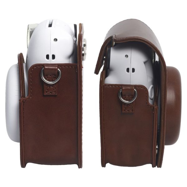 FUJIFILM Instax mini 12 Leather Case Full Body Camera Bag with Shoulder Strap (Brown) - Image 4