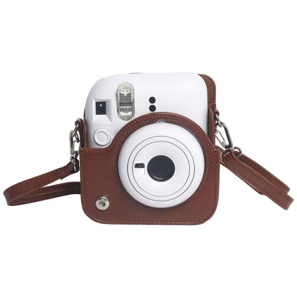 FUJIFILM Instax mini 12 Leather Case Full Body Camera Bag with Shoulder Strap (Brown) - Image 5