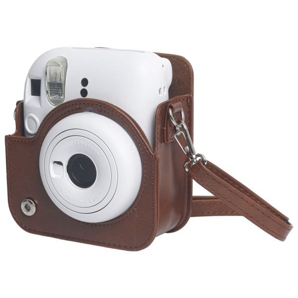 FUJIFILM Instax mini 12 Leather Case Full Body Camera Bag with Shoulder Strap (Brown) - Image 6